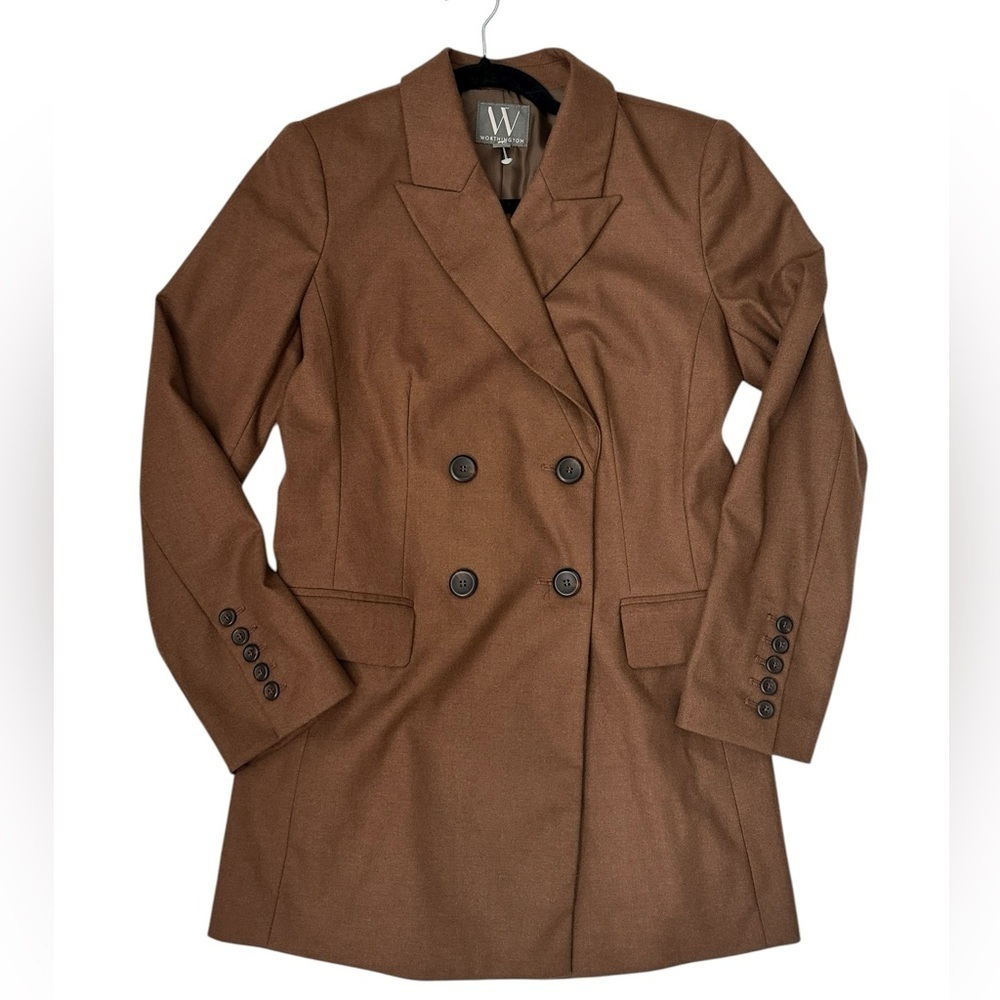 Worthington - Brown Double Breasted Blazer Jacket Sz 6